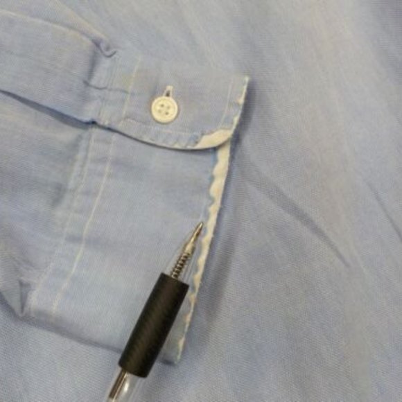 Ralph Lauren Mens Blue Dress Shirt Yarmouth Long Sleeve Formal Button Down 17-35 - Picture 8 of 10